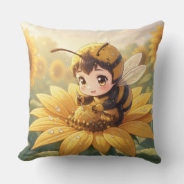 Golden Bumblebee in Bloom Dance.3 クッション
