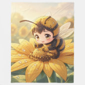 Golden Bumblebee in Bloom Dance.3 フリースブランケット (正面)