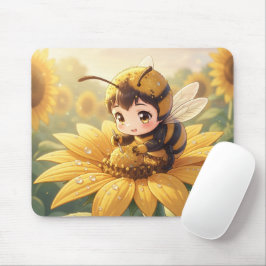 Golden Bumblebee in Bloom Dance.3 マウスパッド