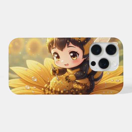 Golden Bumblebee in Bloom Dance.3 iPhoneケース (裏面横)