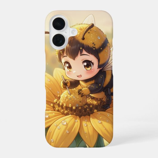 Golden Bumblebee in Bloom Dance.3 iPhone 16ケース (裏面)