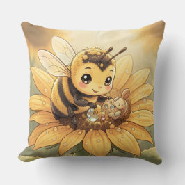 Golden Bumblebee in Bloom Dance.4 クッション