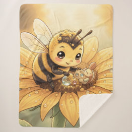 Golden Bumblebee in Bloom Dance.4 シェルパブランケット