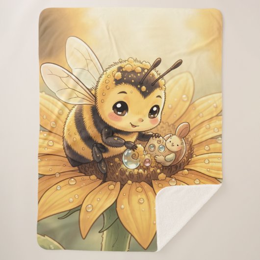 Golden Bumblebee in Bloom Dance.4 シェルパブランケット (正面)