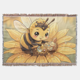 Golden Bumblebee in Bloom Dance.4 スローブランケット