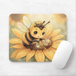 Golden Bumblebee in Bloom Dance.4 マウスパッド