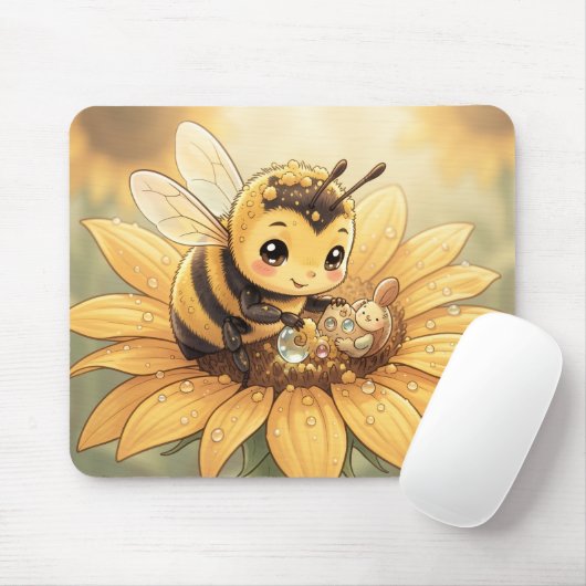 Golden Bumblebee in Bloom Dance.4 マウスパッド (マウス)