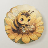 Golden Bumblebee in Bloom Dance.4 ラウンドクッション (裏面)