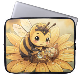 Golden Bumblebee in Bloom Dance.4 ラップトップスリーブ