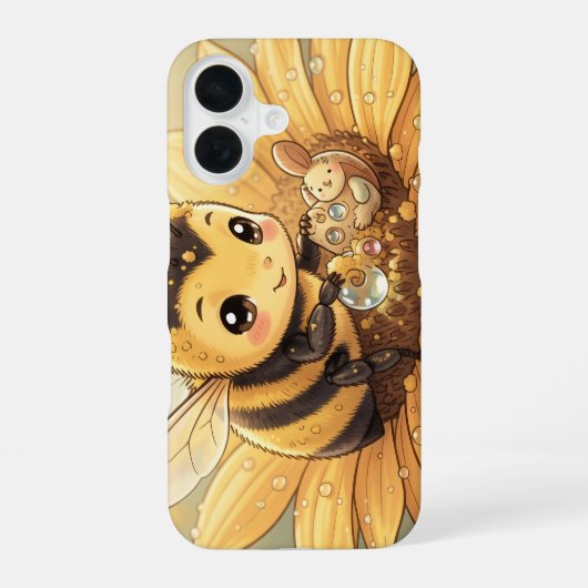 Golden Bumblebee in Bloom Dance.4 iPhone 16ケース (裏面)