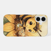 Golden Bumblebee in Bloom Dance.4 iPhone 16ケース (裏面横)