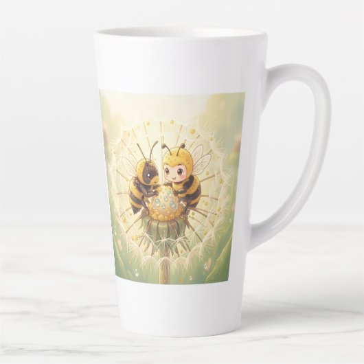 Golden Bumblebee in Bloom Dance.5 カフェラテマグ (右)