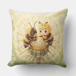 Golden Bumblebee in Bloom Dance.5 クッション