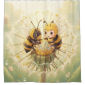 Golden Bumblebee in Bloom Dance.5 シャワーカーテン (正面)