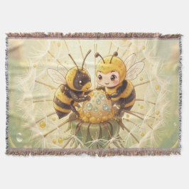 Golden Bumblebee in Bloom Dance.5 スローブランケット