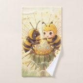 Golden Bumblebee in Bloom Dance.5 バスタオルセット (ハンドタオル)