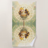 Golden Bumblebee in Bloom Dance.5 ビーチタオル (正面)
