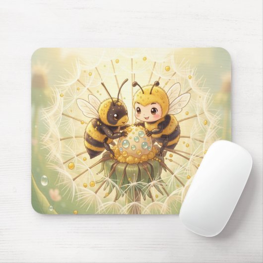 Golden Bumblebee in Bloom Dance.5 マウスパッド (マウス)