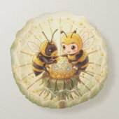 Golden Bumblebee in Bloom Dance.5 ラウンドクッション (裏面)