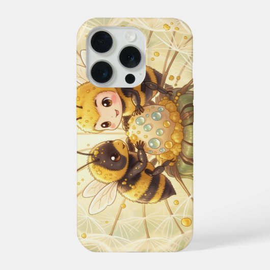Golden Bumblebee in Bloom Dance.5 iPhoneケース (裏面)