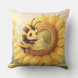 Golden Bumblebee in Bloom Dance.6 クッション