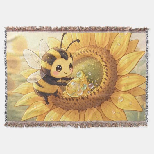 Golden Bumblebee in Bloom Dance.6 スローブランケット (正面)