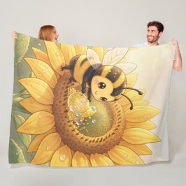 Golden Bumblebee in Bloom Dance.6 フリースブランケット