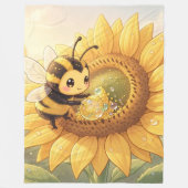 Golden Bumblebee in Bloom Dance.6 フリースブランケット (正面)