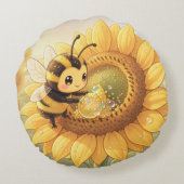 Golden Bumblebee in Bloom Dance.6 ラウンドクッション (裏面)