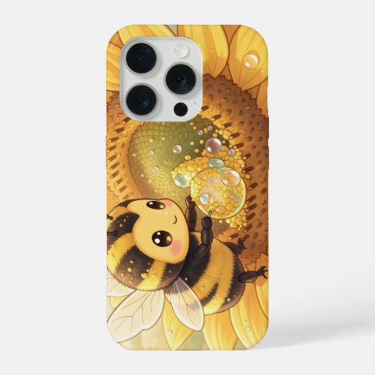 Golden Bumblebee in Bloom Dance.6 iPhoneケース (裏面)