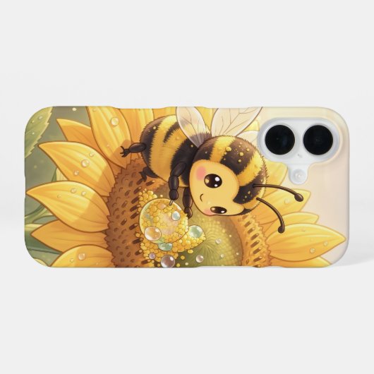 Golden Bumblebee in Bloom Dance.6 iPhone 16ケース (裏面横)