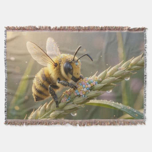 Golden Bumblebee in Bloom Dance.7 スローブランケット (正面)