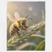 Golden Bumblebee in Bloom Dance.7 フリースブランケット (正面)