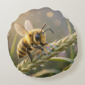 Golden Bumblebee in Bloom Dance.7 ラウンドクッション (裏面)