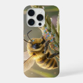 Golden Bumblebee in Bloom Dance.7 iPhoneケース (裏面)