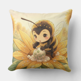 Golden Bumblebee in Bloom Dance.8 クッション