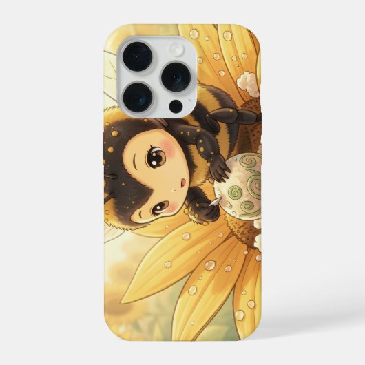 Golden Bumblebee in Bloom Dance.8 iPhoneケース (裏面)
