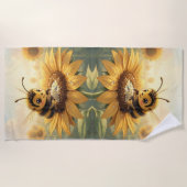 Golden Bumblebee in Bloom Dance.9 ビーチタオル (正面)