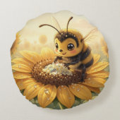 Golden Bumblebee in Bloom Dance.9 ラウンドクッション (裏面)