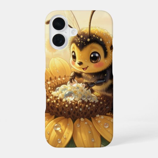 Golden Bumblebee in Bloom Dance.9 iPhone 16ケース (裏面)