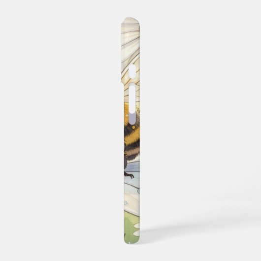 Golden Bumblebee in Bloom Dance iPhone 16ケース (左側面)