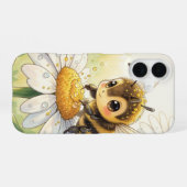 Golden Bumblebee in Bloom Dance iPhone 16ケース (裏面横)