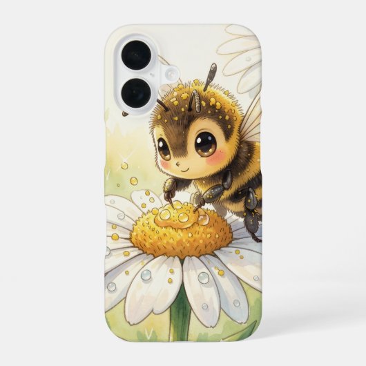 Golden Bumblebee in Bloom Dance iPhone 16ケース (裏面)