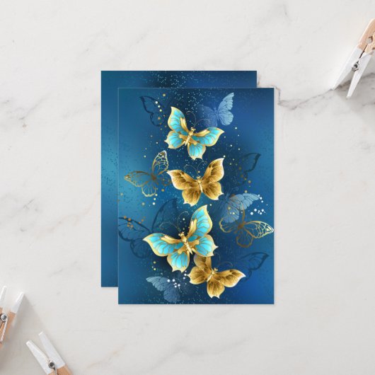 Golden butterflies カード (正面/裏面インサイチュ)