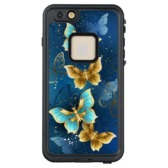 Golden butterflies LifeProof iPhoneケース (裏面)