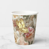 Golden Butterfly Rococo Rose Galentine Garden 紙コップ (裏面)