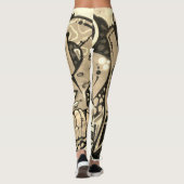 Golden Butterfly Wing Abstract Pattern Leggings レギンス (裏面)