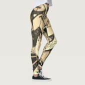 Golden Butterfly Wing Abstract Pattern Leggings レギンス (右)