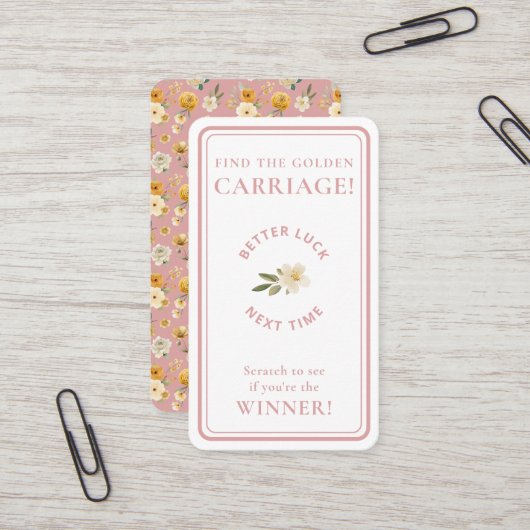 Golden Carriage Scratch-Off Blush Pink Non-Winner 名刺 (正面/裏面インサイチュ)