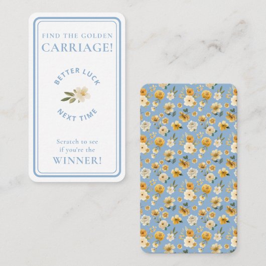 Golden Carriage Scratch-Off Game Blue Non-Winner  名刺 (正面/裏面)